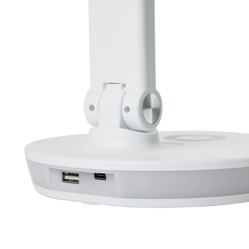 FELLOWES - Platinet PDL400RGBW stolná LED lampa 12W stmievateľná, dotykové ovládanie, USB port, biela