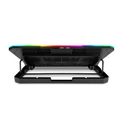 EVOLVEO CoolPro, chladiaca podložka pod notebook, 2x ventilátor, RGB podsvietenie, čierna