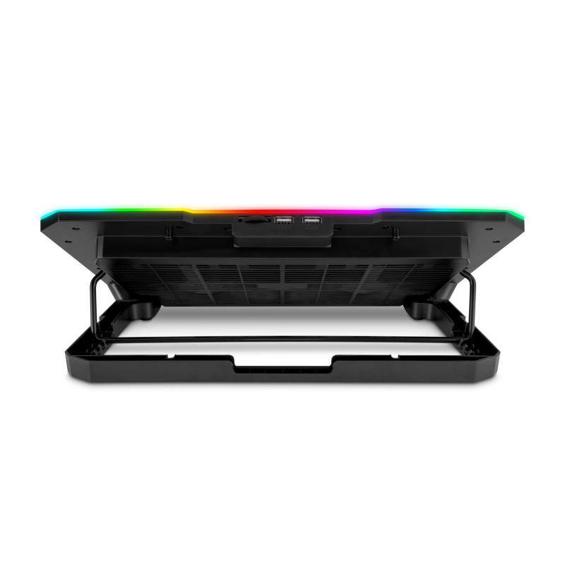 EVOLVEO CoolPro, chladiaca podložka pod notebook, 2x ventilátor, RGB podsvietenie, čierna