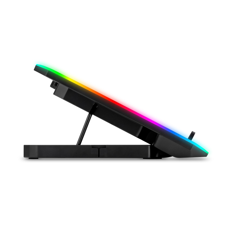 EVOLVEO CoolPro, chladiaca podložka pod notebook, 2x ventilátor, RGB podsvietenie, čierna