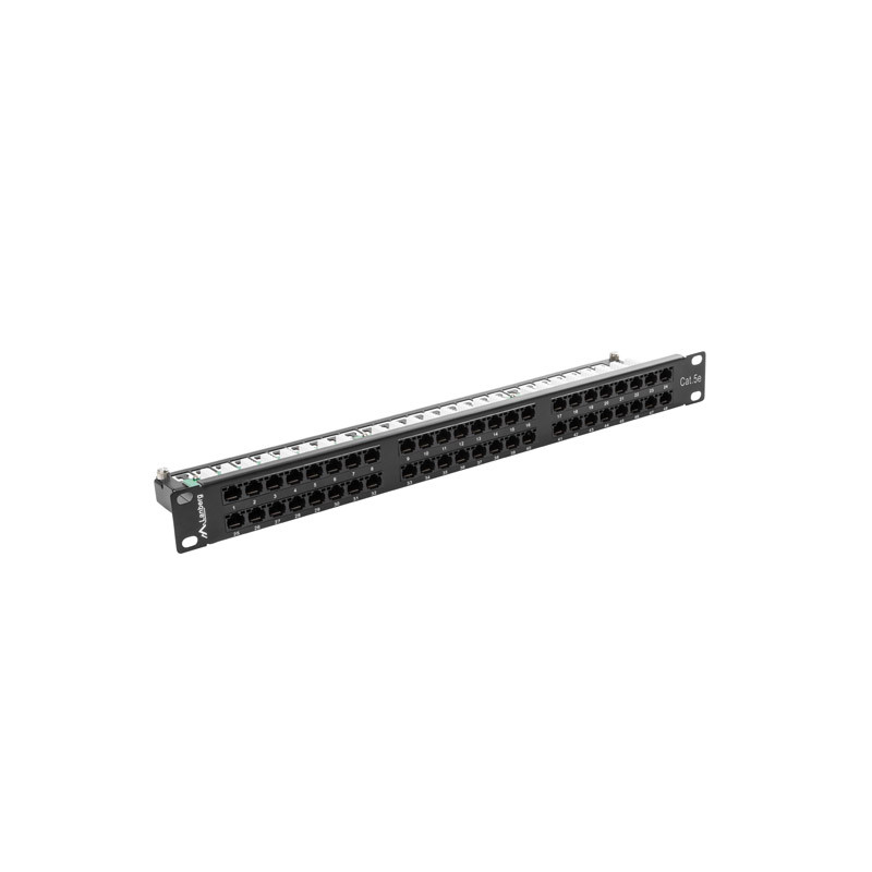 LANBERG PATCH PANEL 48 PORTOV 1U 19'' CAT.5E UTP ČIERNY