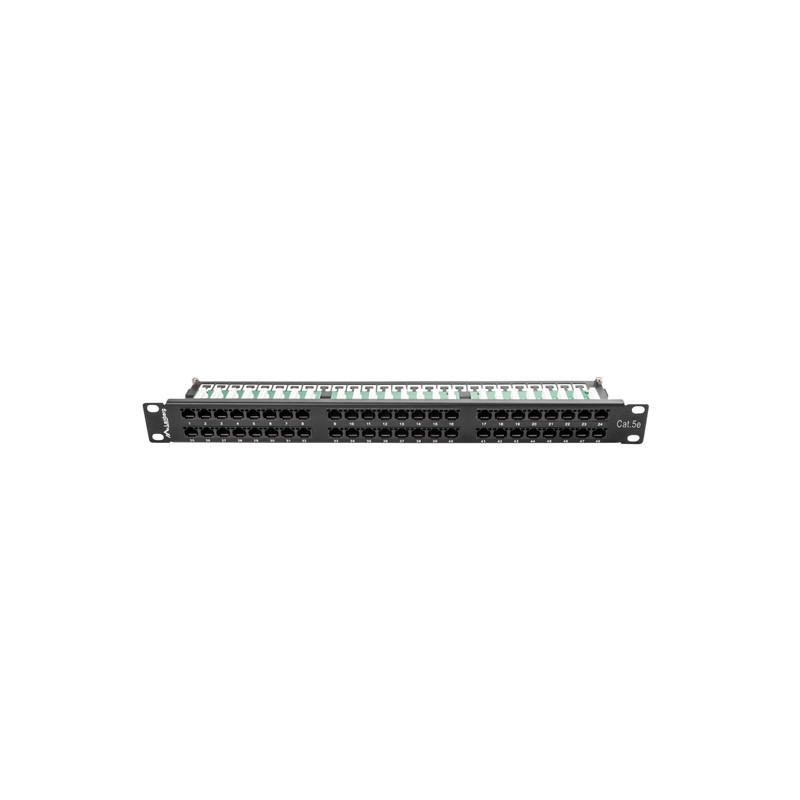 LANBERG PATCH PANEL 48 PORTOV 1U 19'' CAT.5E UTP ČIERNY