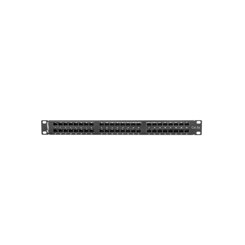 LANBERG PATCH PANEL 48 PORTOV 1U 19'' CAT.5E UTP ČIERNY