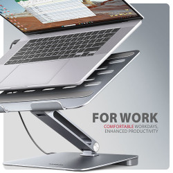 AXAGON HMC-STND, stojan pre 10''-17'' notebooky, USB 5Gbps húb, 3x USB-A, HDMI 4k/60Hz, RJ-45, PD 100W