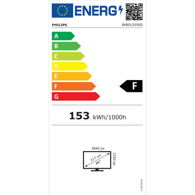 86'' D-LED Philips 86BDL5050D-UHD, 600cd, AN, 24/7