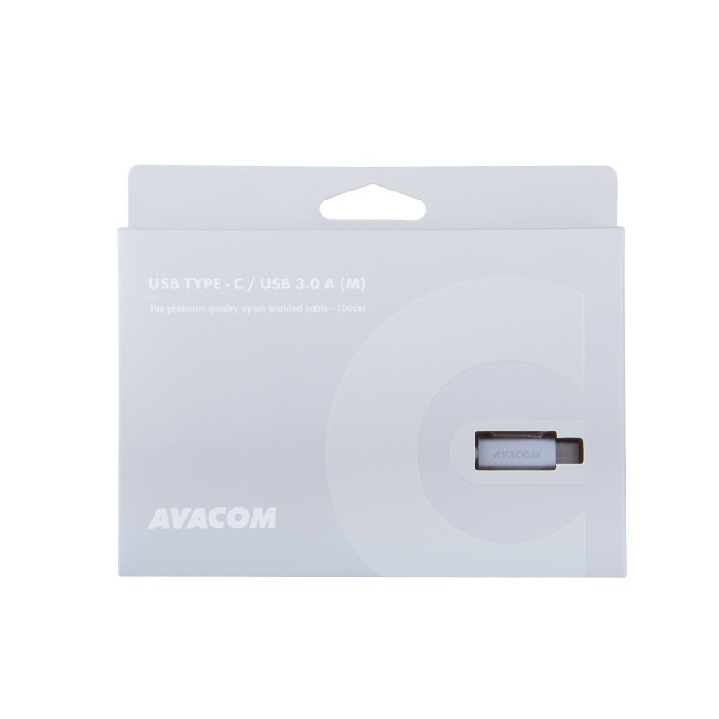 Kabel AVACOM TPC-100S USB - USB Type-C, 100cm, striebra