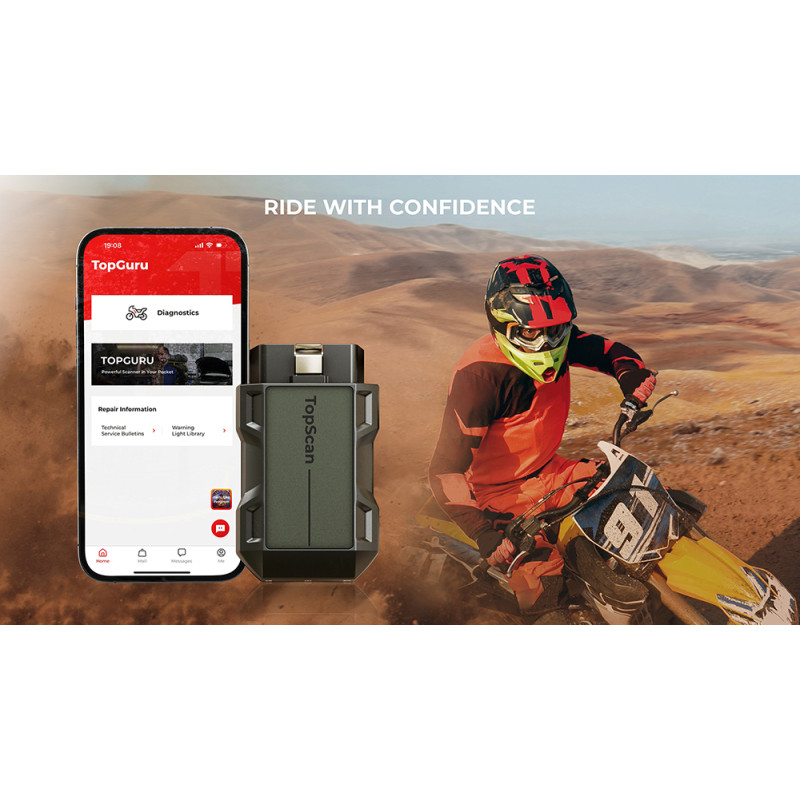VIKING - TOPDON diagnostické zariadenie TopScan Moto/ Bluetooth/ iOS/ Android/ Detekcia softvéru a hardvéru chyb