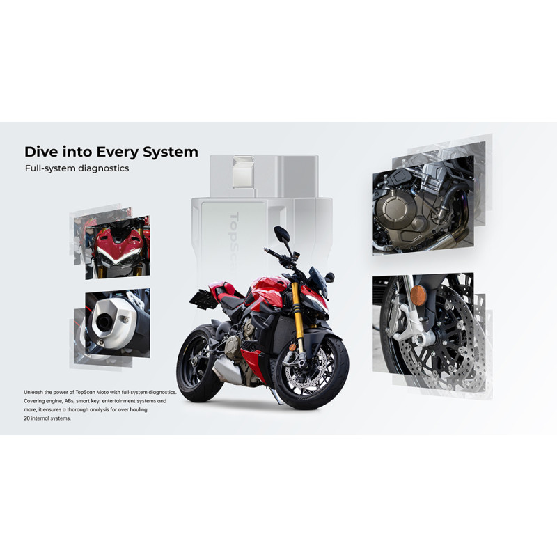 VIKING - TOPDON diagnostické zariadenie TopScan Moto/ Bluetooth/ iOS/ Android/ Detekcia softvéru a hardvéru chyb