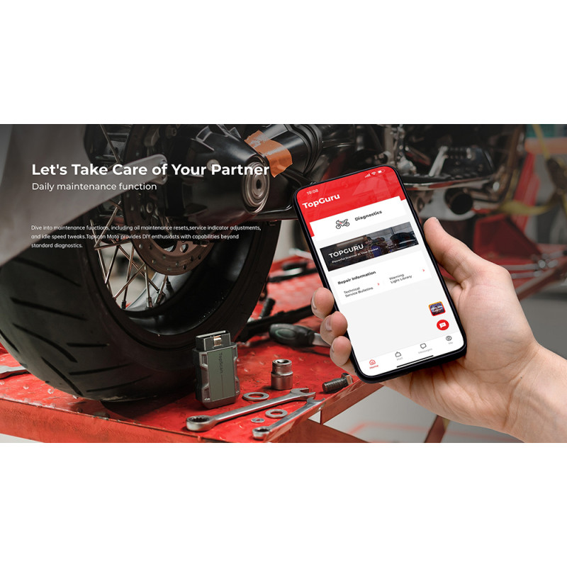 VIKING - TOPDON diagnostické zariadenie TopScan Moto/ Bluetooth/ iOS/ Android/ Detekcia softvéru a hardvéru chyb