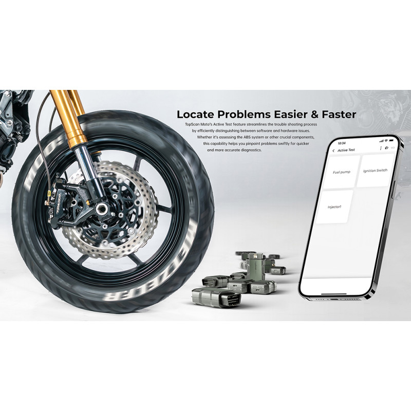 VIKING - TOPDON diagnostické zariadenie TopScan Moto/ Bluetooth/ iOS/ Android/ Detekcia softvéru a hardvéru chyb