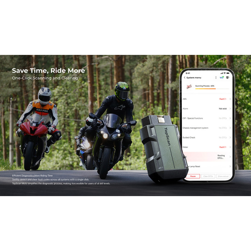 VIKING - TOPDON diagnostické zariadenie TopScan Moto/ Bluetooth/ iOS/ Android/ Detekcia softvéru a hardvéru chyb