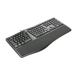 Klávesnica C-TECH KB-113E USB, ERGO, čierna, CZ/ SK