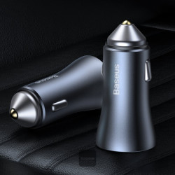 NONAME - Baseus rýchlonabíjačka do auta Golden Contractor Pro Dual USB+USB-C 40W tmavo šedá