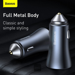 NONAME - Baseus rýchlonabíjačka do auta Golden Contractor Pro Dual USB+USB-C 40W tmavo šedá