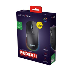 Trust GXT 926 REDEX II/Herná/Laserová/Pre pravákov/10 000 DPI/Drôtová+bezdrôtová/Čierna