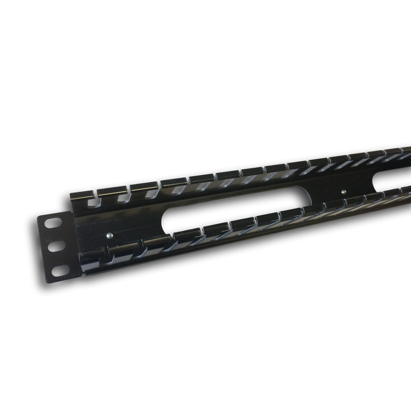 DATACOM - 19'' vyväzovací panel 1U jednostr.plast.lišta (BK)