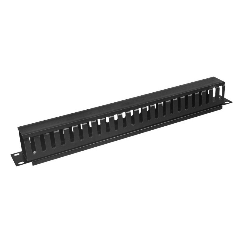 DATACOM - 19'' vyväzovací panel 1U jednostr.plast.lišta (BK)