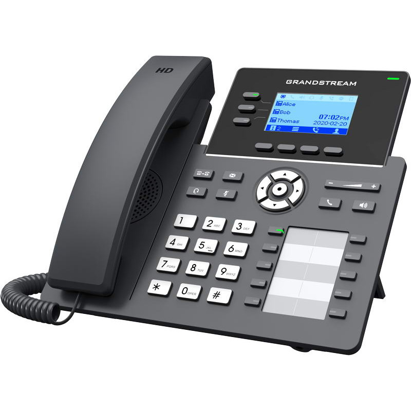 Grandstream GRP2604P SIP telefón, 2,48'' LCD podsv. displej, 6 SIP účty, 10BLF hr., 2x1Gbit porty, PoE