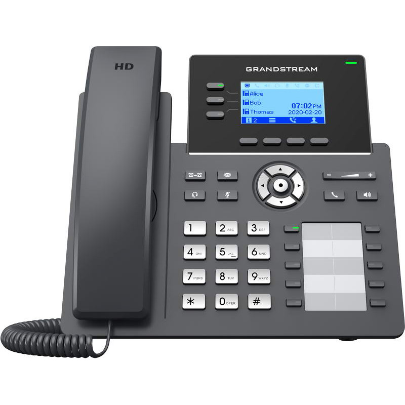 Grandstream GRP2604P SIP telefón, 2,48'' LCD podsv. displej, 6 SIP účty, 10BLF hr., 2x1Gbit porty, PoE