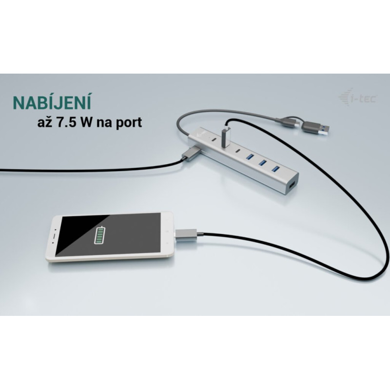 i-tec USB-C/USB-A Charging Metal HUB 7 Port (3x USB-C, 4x USB-A)