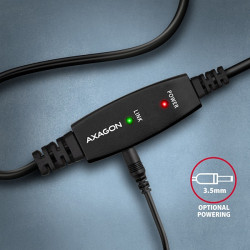 AXAGON ADR-220B, USB 2.0 A-M - B-M aktívny prepojovací / repeater kábel, 20m