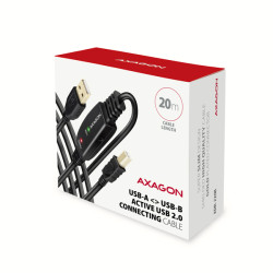 AXAGON ADR-220B, USB 2.0 A-M - B-M aktívny prepojovací / repeater kábel, 20m
