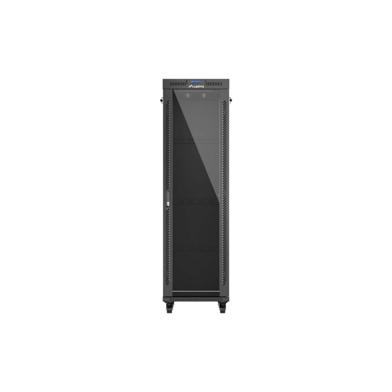 LANBERG 19'' VOĽNE STOJÚCA RACKOVÁ SKRIŇA 42U/600X800 (FLAT PACK) S PRESKLENÝMI DVERAMI LCD ČIERNA
