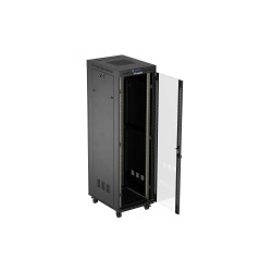 LANBERG 19'' VOĽNE STOJÚCA RACKOVÁ SKRIŇA 42U/600X800 (FLAT PACK) S PRESKLENÝMI DVERAMI LCD ČIERNA