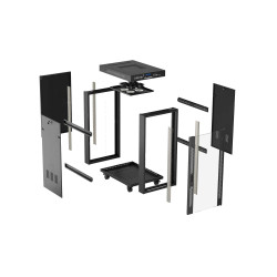 LANBERG 19'' VOĽNE STOJÚCA RACKOVÁ SKRIŇA 42U/600X800 (FLAT PACK) S PRESKLENÝMI DVERAMI LCD ČIERNA