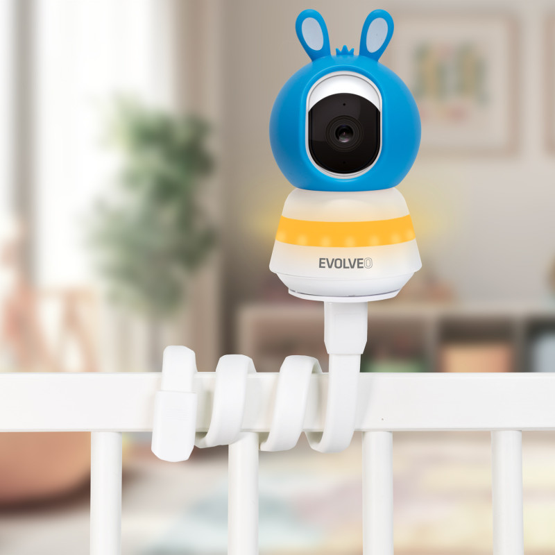 EVOLVEO Baby Monitor N5 - Set videoopatrovateľky s 360 ° dohľadom, obojsmernou komunikáciou a uspávankami,