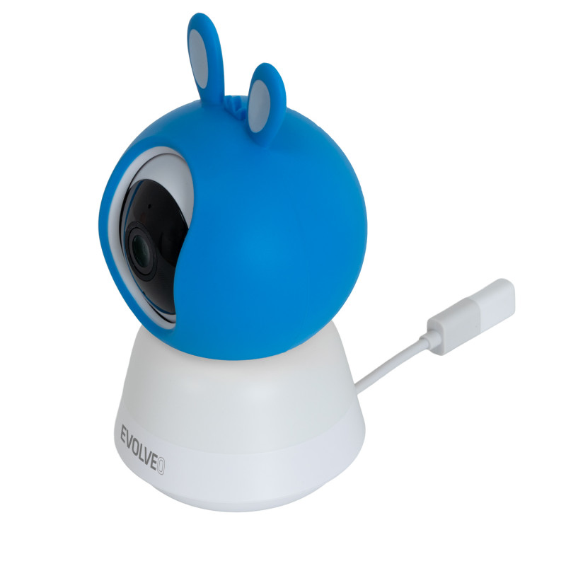 EVOLVEO Baby Monitor N5 - Set videoopatrovateľky s 360 ° dohľadom, obojsmernou komunikáciou a uspávankami,