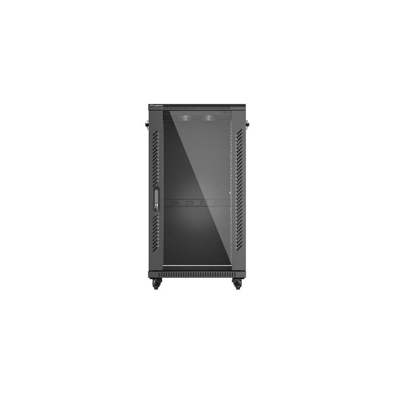 LANBERG INŠTALAČNÝ SKRIŇOVÝ ROZVADEČ 19'' 22U 600X600 ČIERNE SKLENENÉ DVERE (PLOCHÉ BALENIE)
