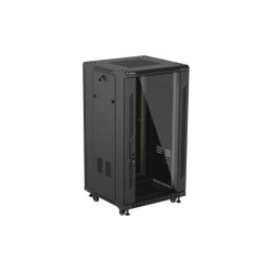 LANBERG INŠTALAČNÝ SKRIŇOVÝ ROZVADEČ 19'' 22U 600X600 ČIERNE SKLENENÉ DVERE (PLOCHÉ BALENIE)