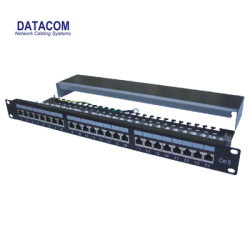 DATACOM Patch panel 24p.CAT6 1U 3x8 LSA, STP 19'' černý s vyviazaním