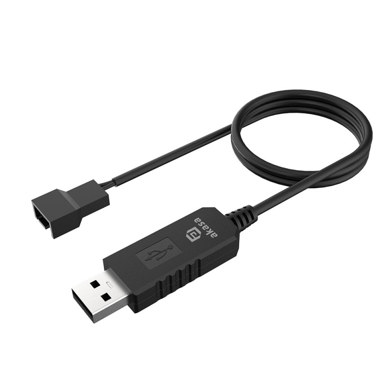 AKASA - 5V to 12V DC Step-Up Voltage Converter Cable pre USB na 3-Pin & 4-Pin PC Fan