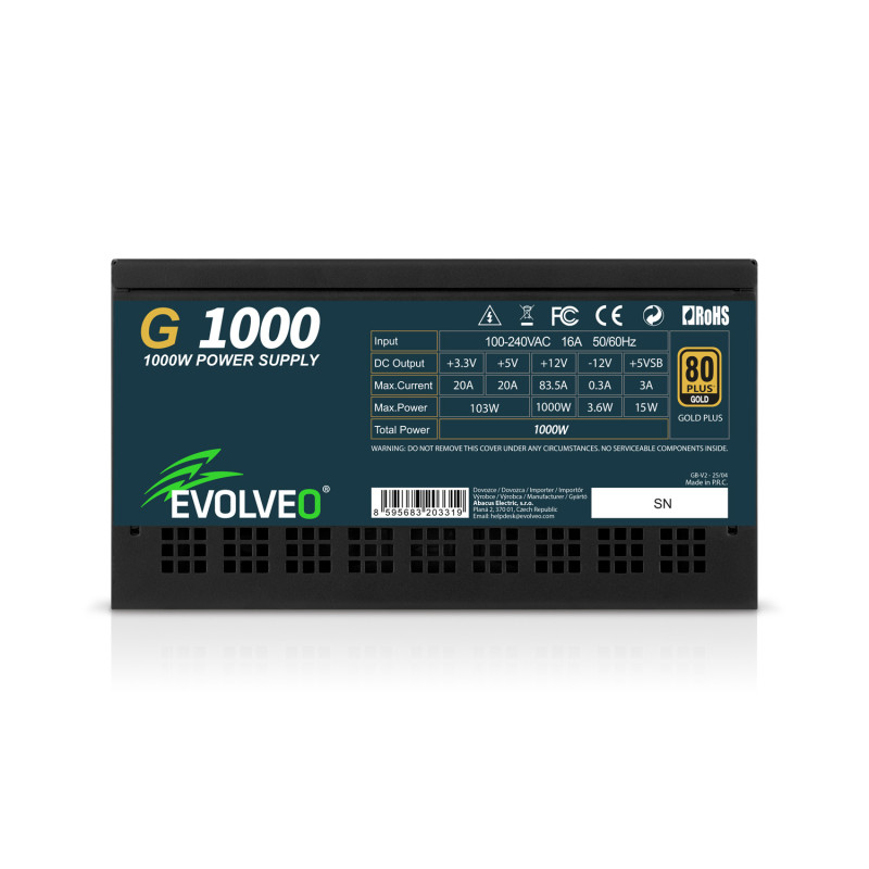 EVOLVEO G1000/1000W/ATX 3.0/80PLUS Gold/Modular