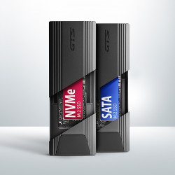 AXAGON EEM2-GTS2, 10 Gbps USB-C - M.2 NVM & SATA SSD kovový THIN box, bezšroubový