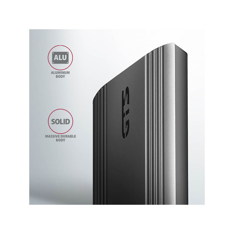 AXAGON EEM2-GTS2, 10 Gbps USB-C - M.2 NVM & SATA SSD kovový THIN box, bezšroubový