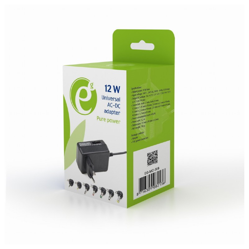 GEMBIRD Universal AC-DC adaptér, 12 W