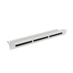 LANBERG PATCH PANEL 24 PORTOV 1U 19'' CAT.5E UTP S POLICIOU ŠEDÝ