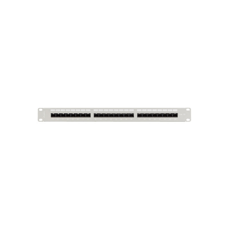 LANBERG PATCH PANEL 24 PORTOV 1U 19'' CAT.5E UTP S POLICIOU ŠEDÝ