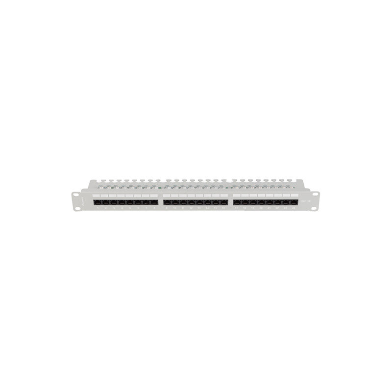 LANBERG PATCH PANEL 24 PORTOV 1U 19'' CAT.5E UTP S POLICIOU ŠEDÝ