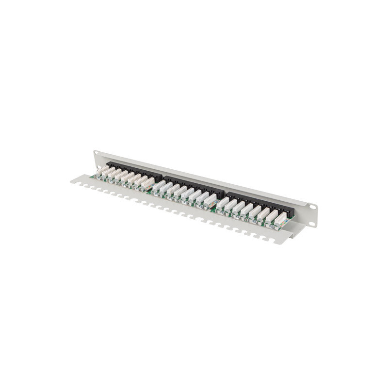 LANBERG PATCH PANEL 24 PORTOV 1U 19'' CAT.5E UTP S POLICIOU ŠEDÝ