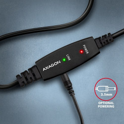 AXAGON ADR-210B, USB 2.0 A-M - B-M aktívny prepojovací / repeater kábel, 10m