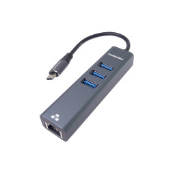 PremiumCord Adapter USB-C na Gigabit + 3x USB 3.0