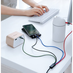 NONAME - Baseus dátový kábel 4v1 microUSB+USB-C+2xLightning 1,2m 3,5A černý