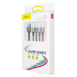 NONAME - Baseus dátový kábel 4v1 microUSB+USB-C+2xLightning 1,2m 3,5A černý