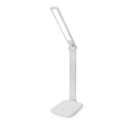 FELLOWES - Platinet PDL194W stolná LED lampa Remus 5W stmievateľná, dotykové ovládanie, USB port, biela