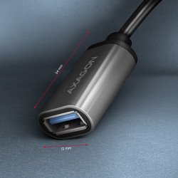 AXAGON RUCM-AFAC, káblová redukcia USB-C (M) -- USB-A (F), 20cm, USB 3.2 Gen 1, 3A, ALU