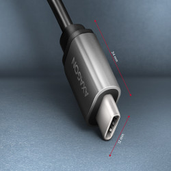 AXAGON RUCM-AFAC, káblová redukcia USB-C (M) -- USB-A (F), 20cm, USB 3.2 Gen 1, 3A, ALU
